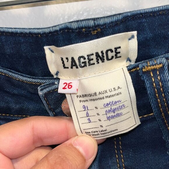 LAgence Womens Blue Denim Flare Jeans Size 26 Cotton Polyester - Picture 5 of 8